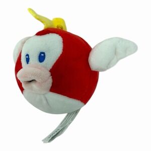 Super Mario Bros Brothers Cheep Cheep Red Stuffed Plush Fish 5" Nintendo
